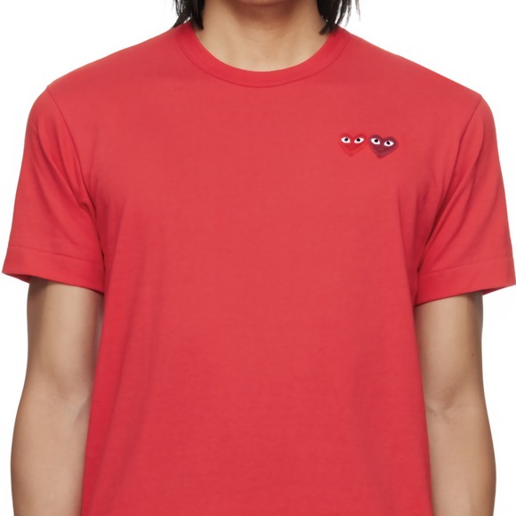 Comme des Garçons PLAY Basic T-Shirt‎ Two Emblems Small